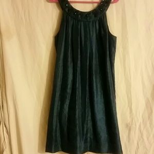 Elegant Emerald Green Slip On Dress